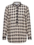 Coster Copenhagen Shirt In Houndstooth Mix Print Svart