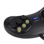 Klassinen langallinen 6 painikkeen ohjauslevyn kahva peliohjain SEGA MD2 Mega Drive -pelitarvikkeille Yleiskaukosäädin