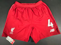 BRAND NEW 2017 2018 NEW BALANCE LIVERPOOL FOOTBALL SHORTS #4 MENS MEDIUM