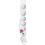 Bloc multiprises parafoudre 6 prises 16A avec interrupteur blanc