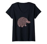 Womens Platypus Wildlife Animal Duckbill - Fingerprint V-Neck T-Shirt