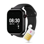 Deutsche Telekom SaveFamily SaveWatch+ Montre Intelligente pour Enfant avec Carte SIM de 30 € après Enregistrement – Montre pour Enfant avec Fonction GPS et Appel, Messages, Mode Scolaire, SOS, Noir,