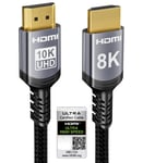 Sniokco 10K 8K Câble HDMI 2.1 48Gbps 2M Certifié Ultra Haute Vitesse HDMI® Ca...