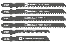 kwb by Einhell Boîte de 10 lames de scie sauteuse (10 lames de scie, tige en T, convient pour le bois et le métal, idéal pour une utilisation avec des appareils sans fil