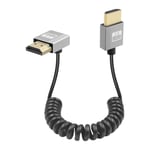 Cable Spirale Hdmi 4K,Haute Vitesse 4K@60Hz Hdmi Vers Hdmi 2,0 Cordon D'Extension Hdmimale Amale Ultramince Cable Flexible A Ressort,Pourmonitors Sur Camera,Tv,Projector(Down Angle)