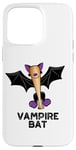 Coque pour iPhone 15 Pro Max Jeu de mots amusant en forme de chauve-souris vampire