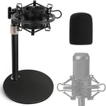 AT2020 Support de Microphone, Réglable Pied de Micro Audio Technica Avec Filter Anti-Pop Suspension Antichoc pour AT2020USB+ AT2035 ATR2500X AT2020V