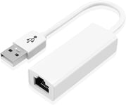 Réseau Adaptateur USB 2.0 to 10/100 Mbps LAN Network Adapter Laptop,PC,USB vers Ethernet rj45 Compatible avec Windows 7-10,Vista/XP,Mac OS X,OS X et Linux