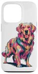 iPhone 13 Pro Cute Colorful Golden Retriever Dog Art for Pet Lovers Case