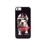 COQUE TEO JASMIN RACING DOG CHIEN BULLDOG POUR APPLE IPHONE 5 5S SE 1ERE G NOIR