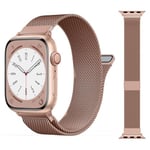 MRAIN-H Breveté Métal Milanais Compatible avec Bracelet Apple Watch Series 10 9 8 7 6 5 4 3 Ultra 2 1 SE SE2 46mm 49mm 45mm 44mm 42mm 41mm 40mm 38mm Femme Homme, Metal Bracelets Magnétique pour iWatch