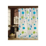 Rideau de douche Plastique pva 180x200cm Motifs Bleu & Vert - Anneaux inclus MSV