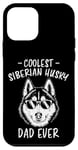 Coque pour iPhone 12 mini Husky sibérien le plus cool papa jamais drôle Husky sibérien