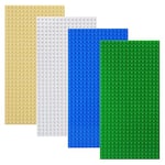 shineFinder 4 base Plates Compatible with Lego, Baseplate 5"x10" with 16 x 32 studs board (Multicolor)