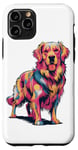 iPhone 11 Pro Cute Colorful Golden Retriever Dog Art for Pet Lovers Case