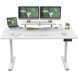 TRIUMPHKEY Bureau Assis Debout 180×80cm Bureau Hauteur Réglable Electrique,Blanc Bureau Ordinateur,Standing Desk,Table Assis Debout Idéal pour l'apprentissage au Bureau et Les Jeux