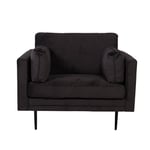 Venture Home Fåtölj Boom Sammet - Single Chair Velvet Black+Black Legs for Sofa GR19269