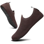 SAGUARO Chaussures d'eau Unisexe Séchage Rapide Mesh Respirant Chaussures Sport Aquatique Intérieur Extérieur, Marron 40/41