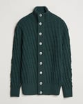 S.N.S. Herning Stark Wool Cable Knit Cardigan Thunder Green