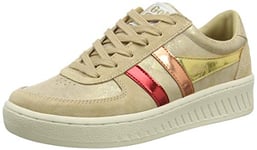 Gola Femme Grandslam Shimmer Flare Sneaker, Gold/Multi, 36 EU