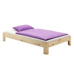 Lit futon THOMAS couchage double 140 x 200 cm 2 places / 2 personnes, en pin massif vernis naturel