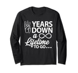 3 Years Down A Lifetime To Go Funny 3rd Wedding Anniversary Long Sleeve T-Shirt