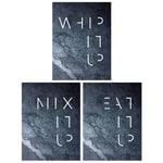 Pack of 3 Whip Mix Eat It Up Grey Slate Kitchen Quote Minimal Typography Unframed Wall Art Living Room Prints Set