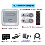 Ewwke Super Console X Pro S905X WiFi 4K HDMI-yhteensopiva 50+ emulaattori 50000+ Pelit Retro TV Box Videopelisoitin PSP/PS1/N64