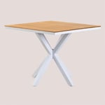 Table De Jardin Carrée En Bois Et Aluminium (90x90 Cm) Archer Blanc Gardenia