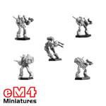 Mechs - 5 Plastic Miniatures - SciFi Miniatures - Wargaming