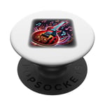 Guitare électrique Fiery avec notes de musique PopSockets PopGrip Interchangeable