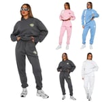 Dam Vit Fox Huvtröja Sport 2-Delar Set Tröjor Pullover Huvtröjor Byxor Dräkt Hem Sweatpants Pink L