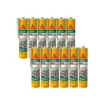 Lot de 12 mastics haute performance Sika Sika Hyflex 250 Façade - Gris béton - 300ml - gris béton