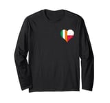 Polish Irish A Small Vintage Flag in Heart of Poland Ireland Long Sleeve T-Shirt