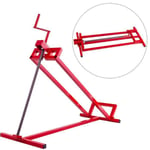 COSTWAY Cric Lève Tracteur Tondeuse Pliable Dispositif de Levage Charge Maximale 400kg Rouge Hauteur Réglable 11,5-77CM