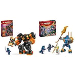 LEGO NINJAGO Cole’s Elemental Earth Mech, Action Figure Toy, Dragons Rising Building Set & NINJAGO Jay’s Mech Battle Pack, Action Figure Toy for 6 Plus Year Old Boys, Girls & Kids