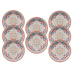 Purely Home Rio Corte 27cm Melamine Dinner Plates, Set of 8