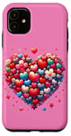 iPhone 11 Cute Heart with Flowers and Hearts for Valentine's Day Case