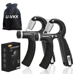 U-VKK Lot de 2 exercices de renforcement de la poignée pour les mains, avant-bras, poignée réglable de 5 à 60 kg, appareil d'entraînement de la main et de l'avant-bras