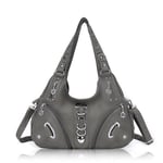 Angelkiss Hobo Sac à main et sac à main pour femme Grand sac à bandoulière pour usage quotidien, Gris 8901