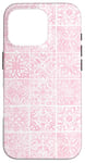 iPhone 16 Pro Light Pink Porcelain Mediterranean Watercolor Tile Majolica Case