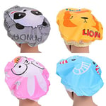 PARENCE Bonnet de douche réutilisable/Charlotte de bain réutilisable Motif Animaux Imperméable (4 Bonnets) Multicolor