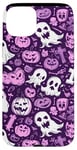 Coque pour iPhone 15 Plus Violet Pop Art Géométrique Mignon Fantôme Spooky Pastel Goth Rétro