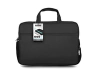 Urban Factory Sacoche Pc 17 Pouces - Ordinateur Portable 17.3 Pouces et Tablette 10.5 Pouces Modèle Nylee Noir avec Bandoulière Sangle Epaule et Poignée Confortable Renforcée