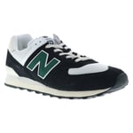 New Balance 574 U574RBG Mens Black Canvas Lace Up Lifestyle Trainers Shoes