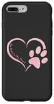 Coque pour iPhone 7 Plus/8 Plus Rose aquarelle patte de chien cœur citations chiens femmes filles