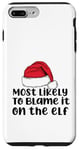 Coque pour iPhone 7 Plus/8 Plus Mère de Noël amusante pour la famille « Most Like to Blaze it on the elf »