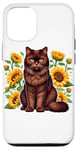 iPhone 12/12 Pro Sunflowers York Chocolate Cat Case