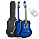 3rd Avenue Guitare Classique 4/4 Pleine Grandeur Avec Cordes En Nylon Espagnol Pour Débutant - 6 Mois De Cours Gratuits, Sac, Cordes - Bleu