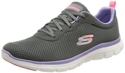 Skechers Femme Flex Appeal 4.0 Brilliant View Basket, Charcoal Violet, 35.5 EU